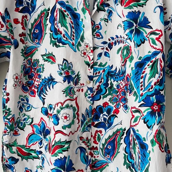 NEW Zara POPLIN Button up Floral Shirt Blouse- Size S OVERSIZED - Picture 12 of 16